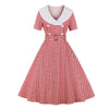 Vestido Vintage Cuadros Rojo