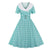Vestido Vintage Cuadros Turquesa