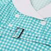 Vestido Vintage Cuadros Turquesa