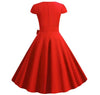 Vestido Vintage Con Cinturón Rojo