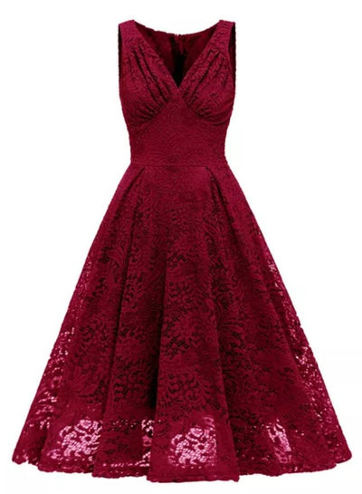 Vestido De Ceremonia Vintage Rojo