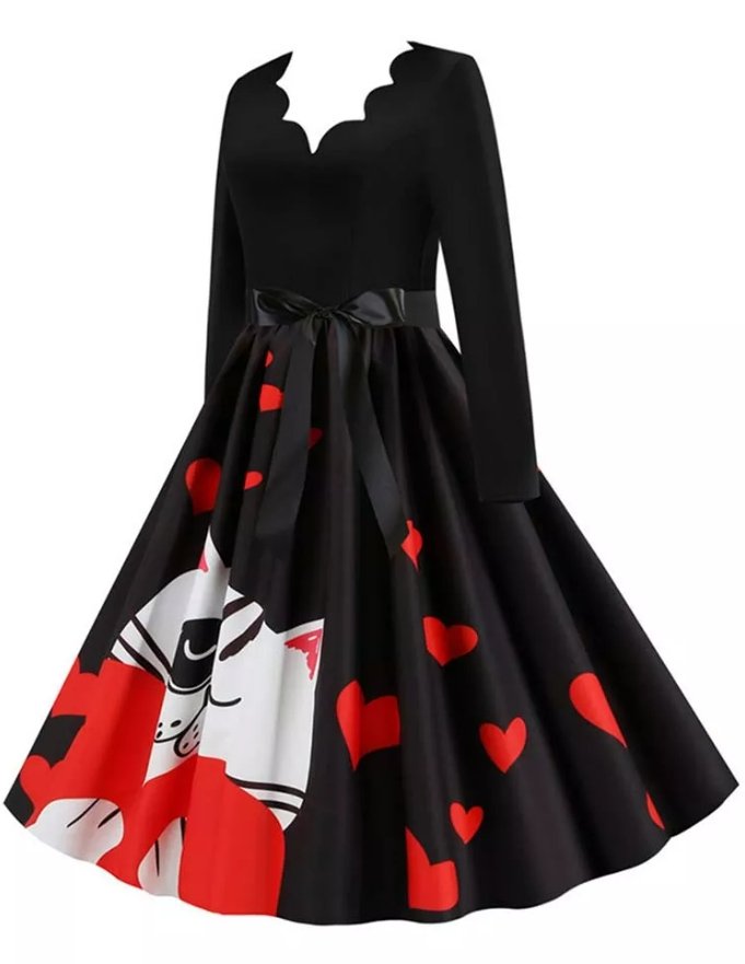 Vestido Vintage De Gato