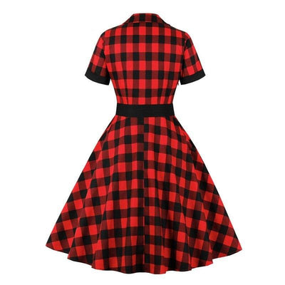 Vestido Camisero De Cuadros Vintage