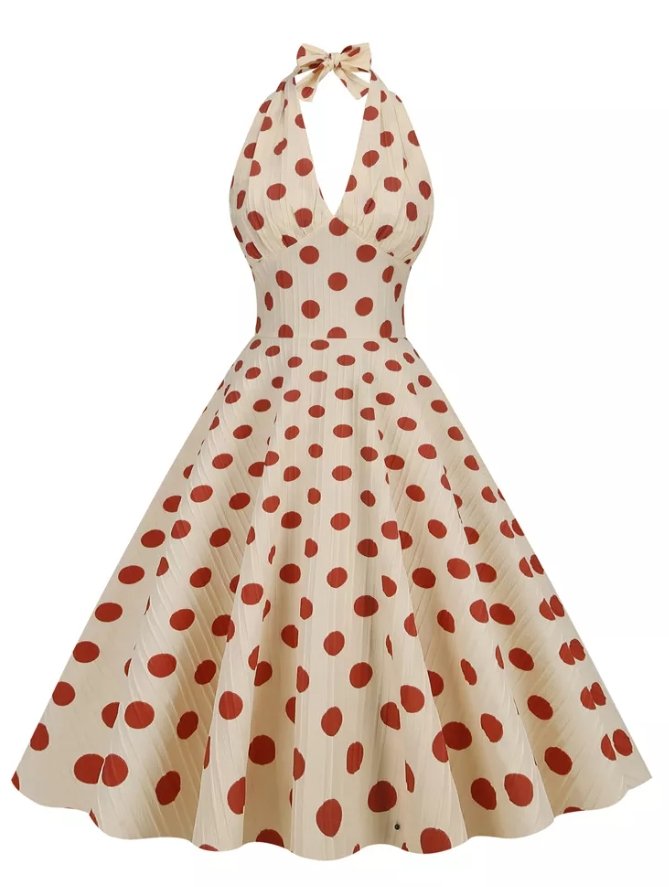 Vestido De Verano Retro Elegante Vintage