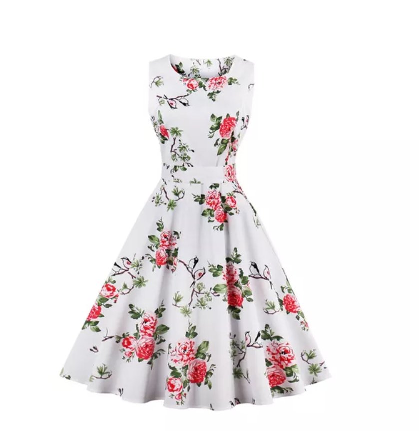 Vestido De Flores Abierto Retro Chic Vintage