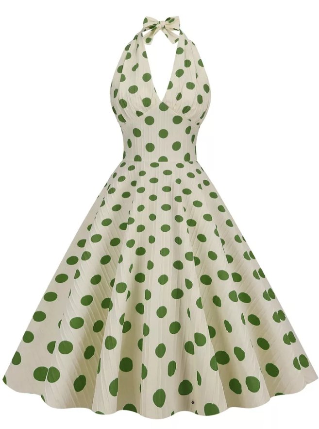 Vestido De Lunares Retro Chic Vintage