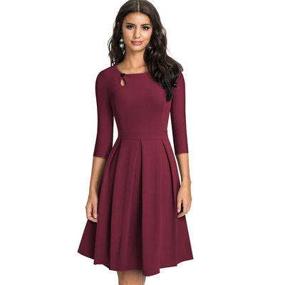 Vestido Año 60 70 Burdeos