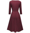 Vestido Año 60 70 Burdeos