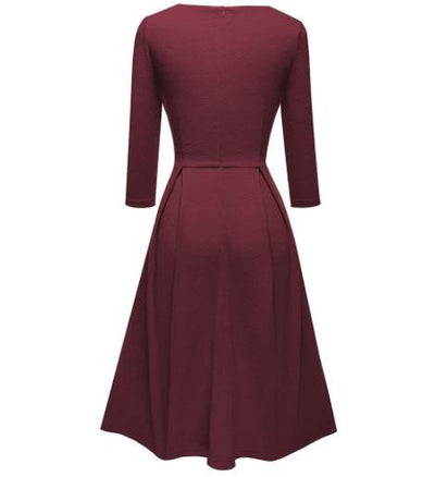 Vestido Año 60 70 Burdeos