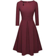 Vestido Año 60 70 Burdeos