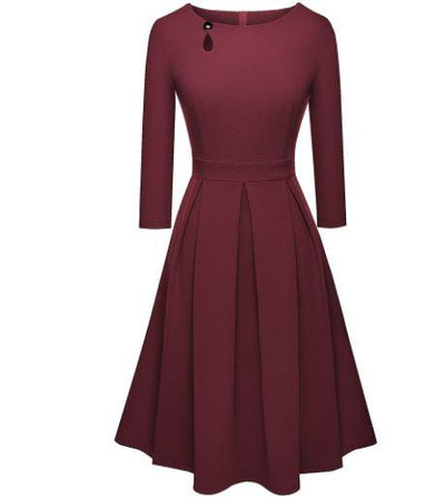 Vestido Año 60 70 Burdeos