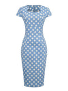 Vestido Vintage Escote Cuadrado Lunares