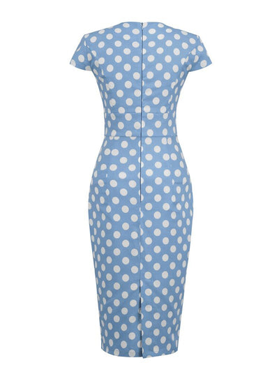 Vestido Vintage Escote Cuadrado Lunares