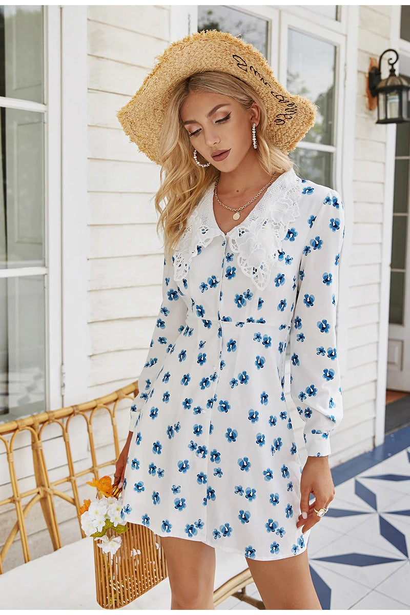 Vestido Vintage Con Cuello Peter Pan