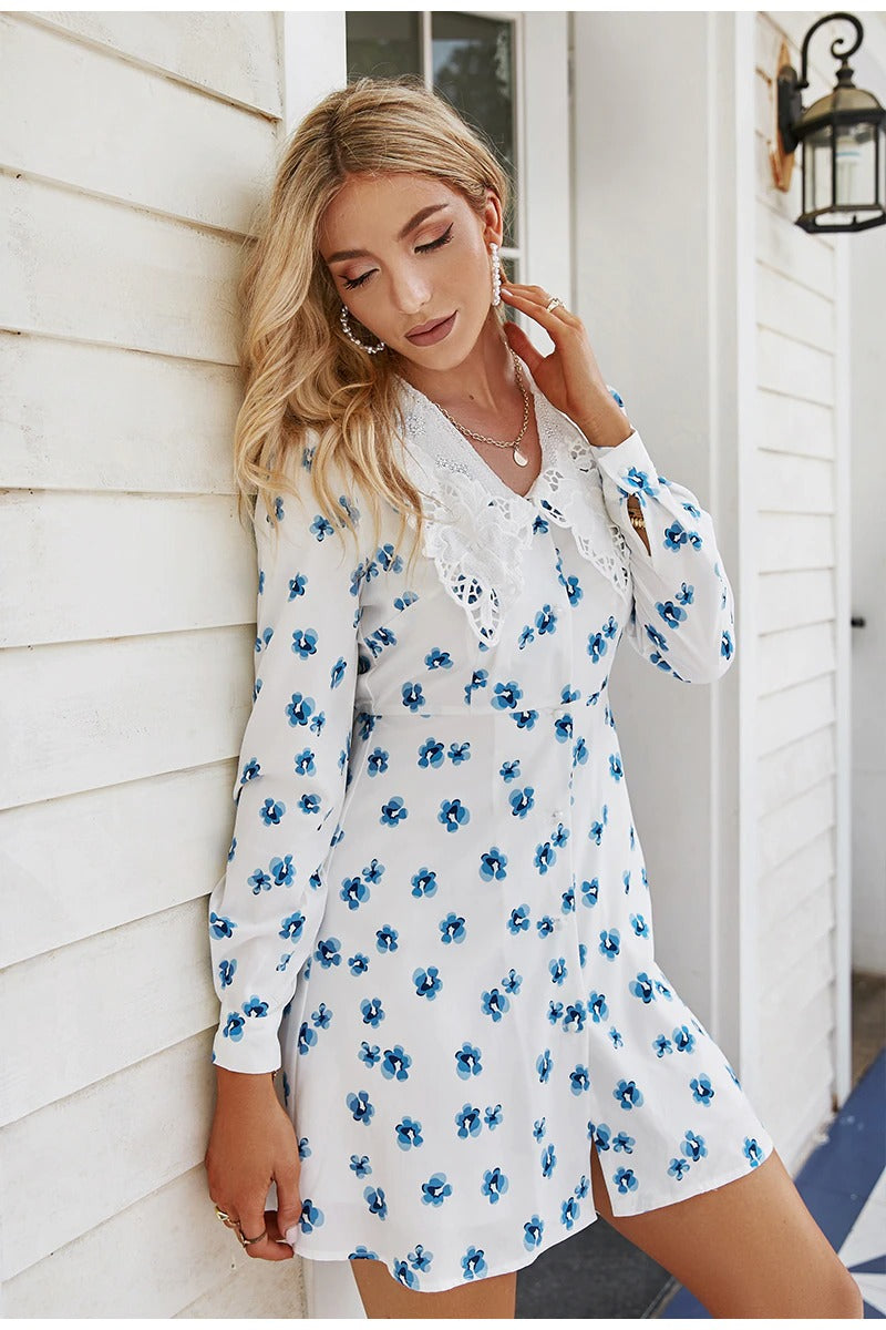 Vestido Vintage Con Cuello Peter Pan