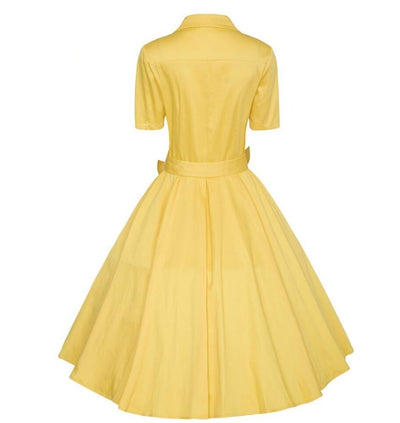 Vestido Vintage Con Cuello De Muesca