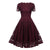 Vestido Vintage Con Cuello En V De Encaje Burdeos