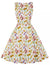 Vestido Vintage Crema Floral Cuello Redondo