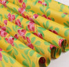 Vestido Vintage Cuello Redondo Floral Amarillo