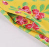 Vestido Vintage Cuello Redondo Floral Amarillo