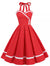 Vestido Vintage Cuello Redondo Lunares Rojos