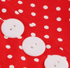 Vestido Vintage Cuello Redondo Lunares Rojos