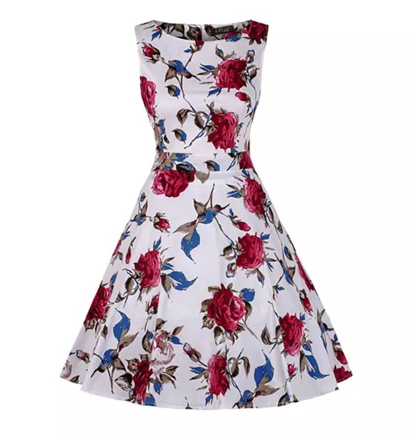 Vestido Vintage De Algodón Floral