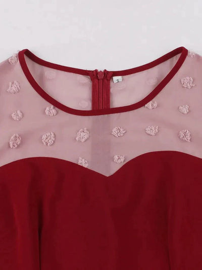 Vestido Vintage Lápiz Chic Burdeos