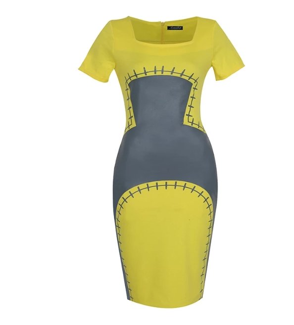 Vestido Vintage Lápiz Chic Amarillo