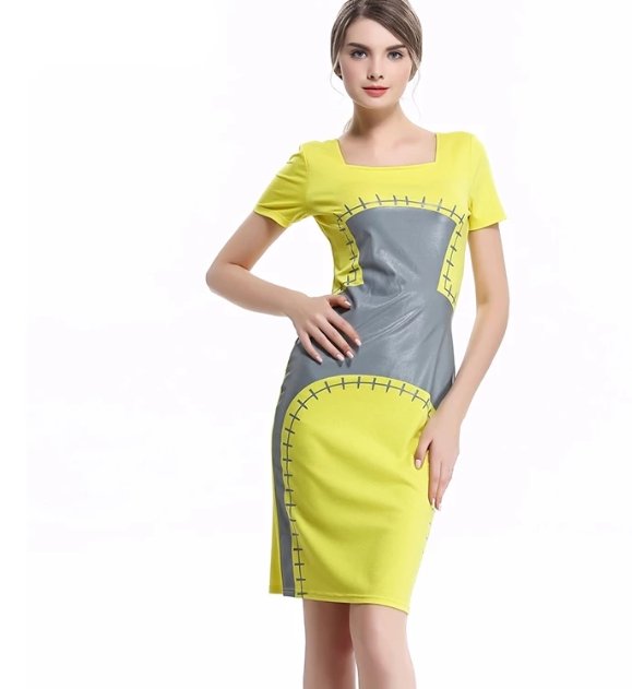 Vestido Vintage Lápiz Chic Amarillo