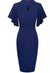 Vestido Lápiz Chic Vintage Azul Marino