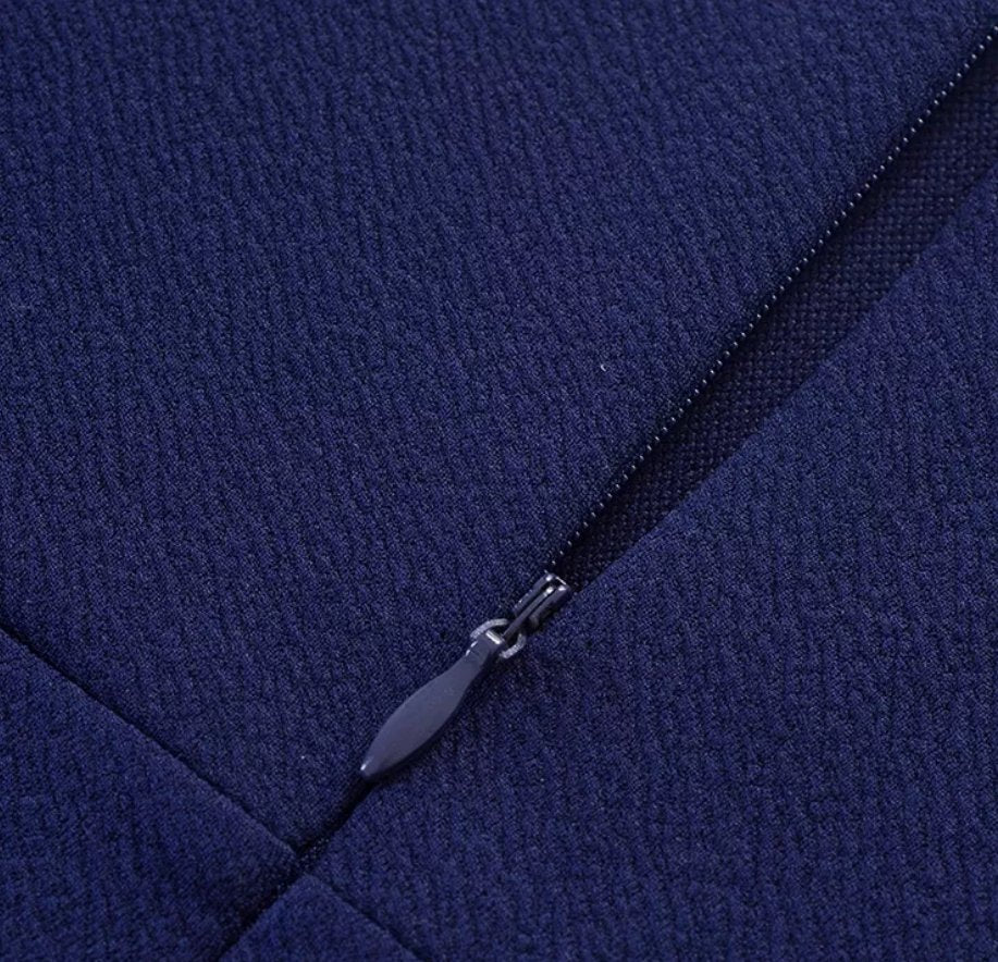 Vestido Lápiz Chic Vintage Azul Marino