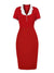 Vestido Lápiz Vintage Rojo Chic