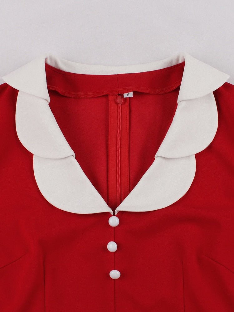 Vestido Lápiz Vintage Rojo Chic