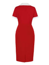 Vestido Lápiz Vintage Rojo Chic