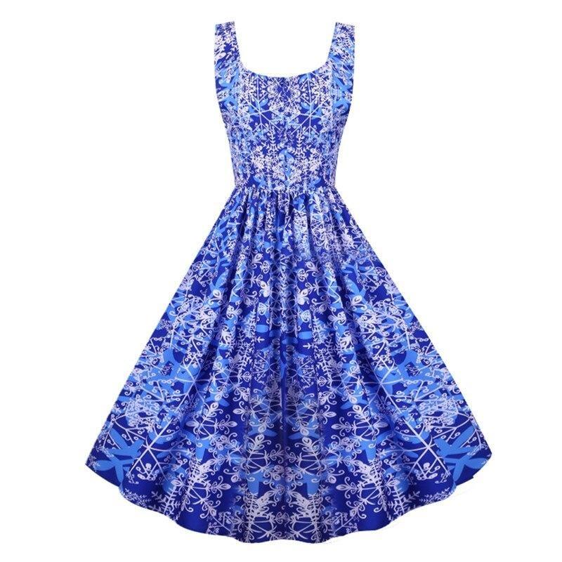 Vestido Navideño Vintage Azul