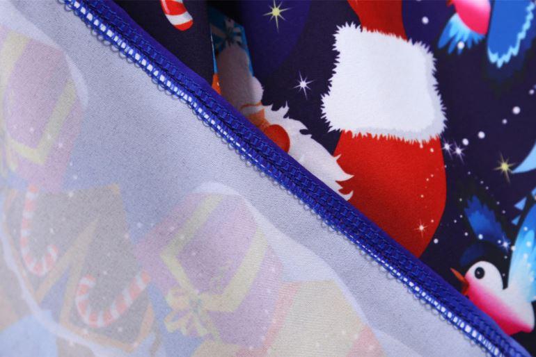 Vestido Navideño Azul Marino Vintage