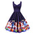 Vestido Navideño Azul Marino Vintage