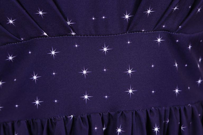 Vestido Navideño Azul Marino Vintage