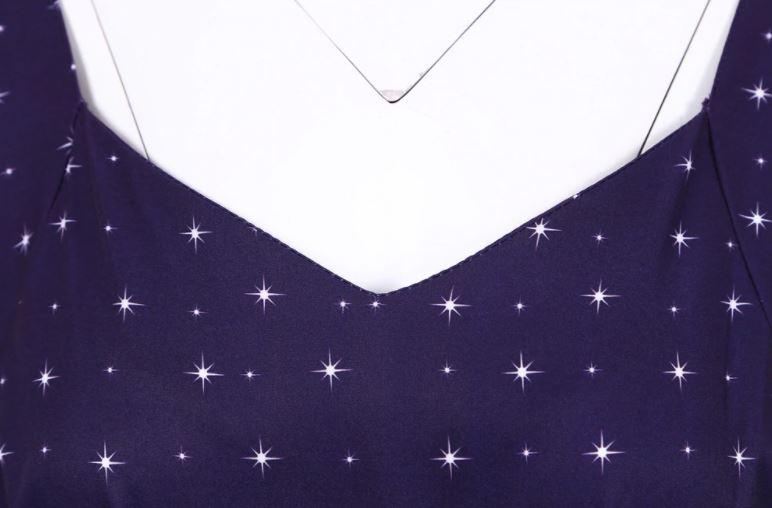 Vestido Navideño Azul Marino Vintage