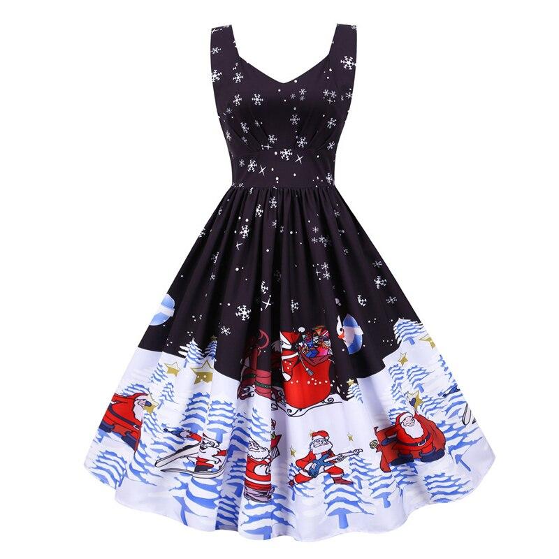 Vestido Navideño Negro Vintage