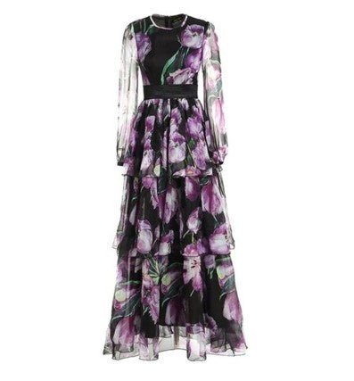 Vestido Vintage Morado De Calidad
