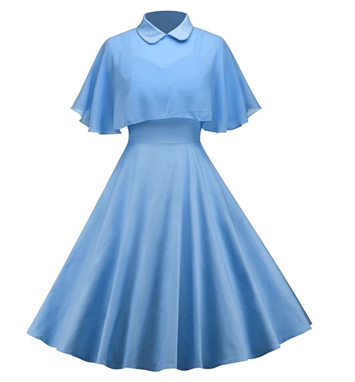 Vestido De Noche Azul De La Vendimia