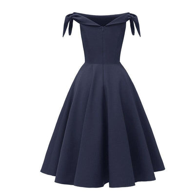 Vestido De Noche Vintage Azul Marino