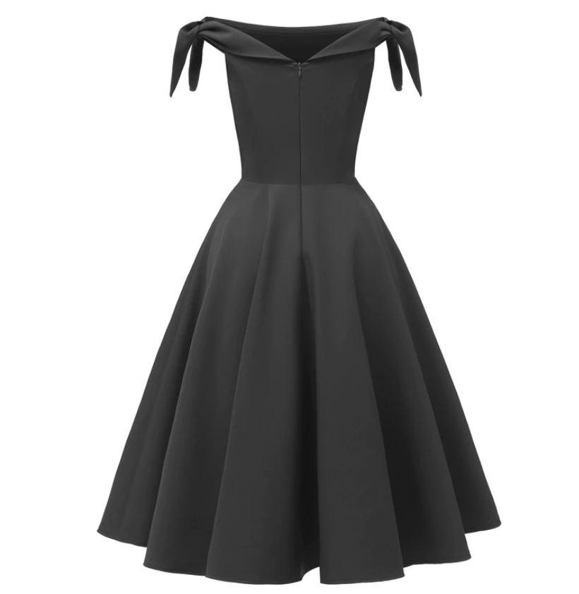 Vestido De Noche Negro De La Vendimia