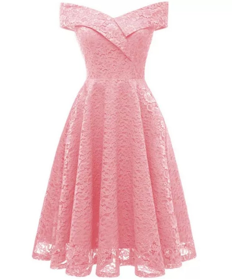 Vestido Rosa De Dama De Honor Vintage