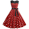 Vestido Vintage De Encaje De Lunares Rojo