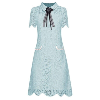 Vestido Vintage Encaje Turquesa