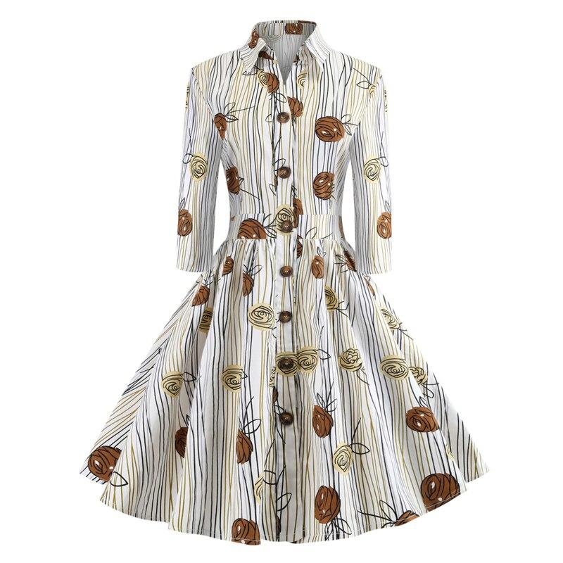 Vestido Vintage Dibujo Mangas Largas