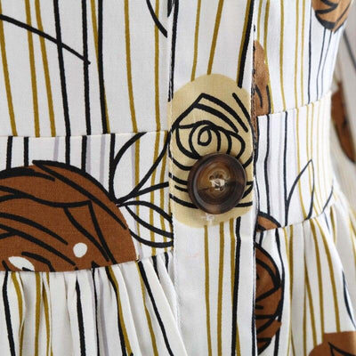Vestido Vintage Dibujo Mangas Largas